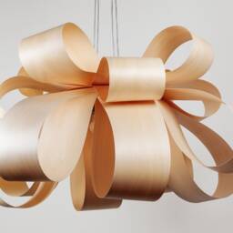 Scandinavian Wooden Veneer Chandelier - Modern Opa Statement Pendant, Minimalist Large Ceiling Fixture - thumbnail 2