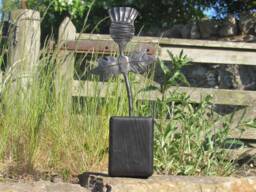 Hand Forged Thistle Sculpture, Handmade By Scottish Blacksmith - thumbnail 1