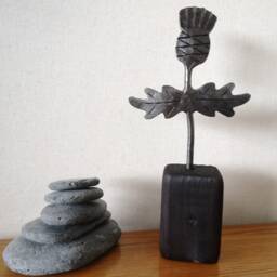 Hand Forged Thistle Sculpture, Handmade By Scottish Blacksmith - thumbnail 2