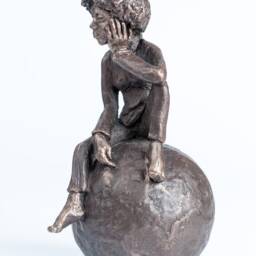 Whistling On A Ball, Bronze Sculpture - thumbnail 3