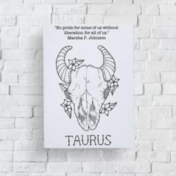 Taurus Astrology Print Feminist Zodiac Art Birthday Gift - thumbnail 1
