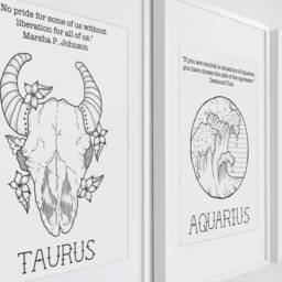 Taurus Astrology Print Feminist Zodiac Art Birthday Gift - thumbnail 3
