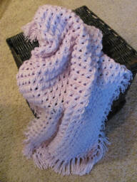Lilac Crochet Baby Blanket, Soft Lavender Newborn Afghan, Purple Stroller Girl Shower Gift - thumbnail 1