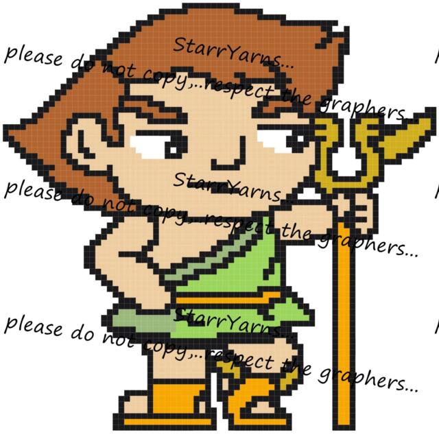 Baby Greek God Crochet C2C/Pillow Graphgan Pattern