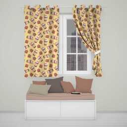 Cute Chocolate Milkshake Strawberry Sweet Drink Seamless Pattern Readymade Eyelet Ring Top Thermal 100% Blackout Curtains