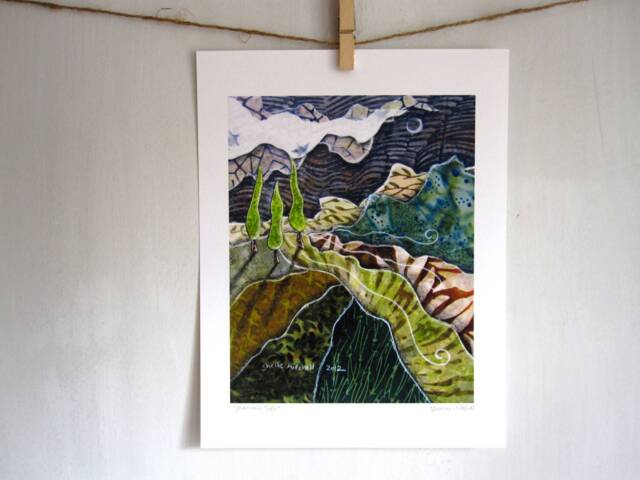 Mountain Side, Gifts For Him, Rustic Camping, Earth Day, Earthy Greens, Unisex Gift Idea, 8.5 X 11 Archival Reproduction Print - image 1