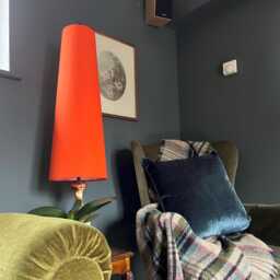 Orange Cotton Cone Lampshade Extra Tall Lampshade, Bright Orange - thumbnail 1