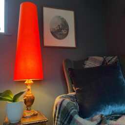 Orange Cotton Cone Lampshade Extra Tall Lampshade, Bright Orange - thumbnail 2