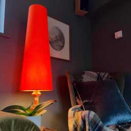 Orange Cotton Cone Lampshade Extra Tall Lampshade, Bright Orange - thumbnail 3