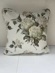 White Hydrangeas Piped Cushion Various Sizes Available - thumbnail 1