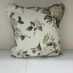 White Hydrangeas Piped Cushion Various Sizes Available - thumbnail 2