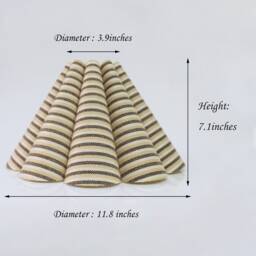 Handmade Light Yellow Striped Fabric Lampshade - Custom Size-90# - thumbnail 2