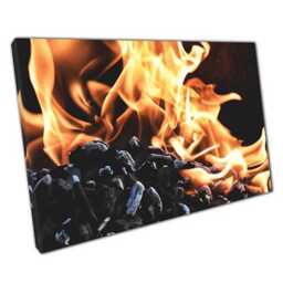 Canvas Print Of Coal On Fire Ready To Hang Wall Art For Home Office Decor - thumbnail 1