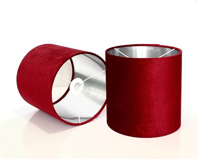 New Luxury Red Velvet Colour Lamp Shade & Pendant Light With Copper , Gold Silver Panels Lining - image 1