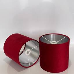 New Luxury Red Velvet Colour Lamp Shade & Pendant Light With Copper , Gold Silver Panels Lining - thumbnail 2