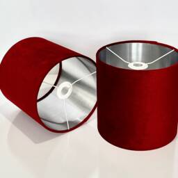 New Luxury Red Velvet Colour Lamp Shade & Pendant Light With Copper , Gold Silver Panels Lining - thumbnail 4