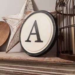 30cm Round Letter P Sign, Monogram, Initial, Wall Art, Home Decor, Rustic Letters, All Letters Available, Inc Ampersand - thumbnail 3