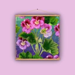Pansies, Flowers, Floral, Botanical, Garden, Natural History, 1860S, Wall Hanging, Pull Down Chart, Antique Art, Vintage - thumbnail 1