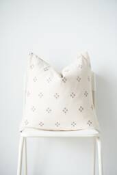 Off White Gray Dot Block Print Pillow Case - thumbnail 1