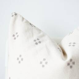 Off White Gray Dot Block Print Pillow Case - thumbnail 2