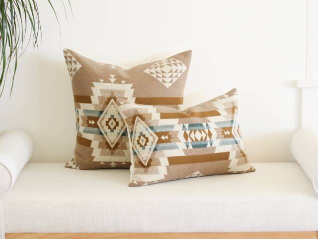 Rock Point Wool Pillow Covers, Tan & Cream Southwestern Covers - Made To Order - image 1