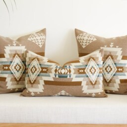 Rock Point Wool Pillow Covers, Tan & Cream Southwestern Covers - Made To Order - thumbnail 3