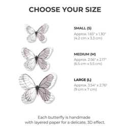 Boho Girls Bedroom Wall Decoration - 3D Handmade Paper Butterflies, Nursery Art & Playroom Styling - thumbnail 2