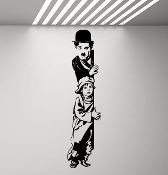 Charlie Chaplin Wall Decal The Kid Comedy Poster Movie Celebrity Vinyl Sticker Bedroom Playroom Decor Nursery Art Home Funny Prints 964 - image 1