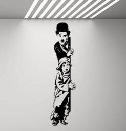 Charlie Chaplin Wall Decal The Kid Comedy Poster Movie Celebrity Vinyl Sticker Bedroom Playroom Decor Nursery Art Home Funny Prints 964 - thumbnail 1