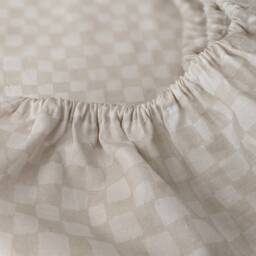 Farmhouse Gingham Crib Sheet Tan Cream Checkerboard Fitted Sheet - thumbnail 3