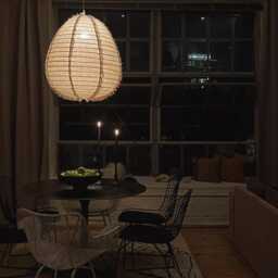 Linen Off-White Parlour Light Shade - Pendant Handmade Home Decor Lamp Hanging - thumbnail 2