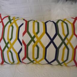 Fall.leaves.geometric.blue.citron.orange.green.natural.fun Pillow Cover.bold Print.home Decor.designer Fabric.slip Cover.summer Decor.spring - thumbnail 2