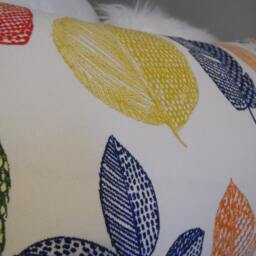 Fall.leaves.geometric.blue.citron.orange.green.natural.fun Pillow Cover.bold Print.home Decor.designer Fabric.slip Cover.summer Decor.spring - thumbnail 4