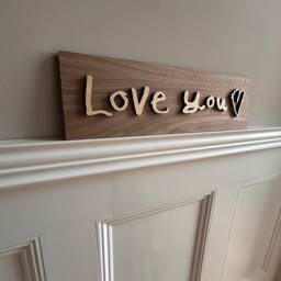 Love You Sign, Valentines Gift, From The Children, Mother's Day Gift For Daddy, Hallway Wall Art, Entrance Decor, Above Door Decor - thumbnail 2