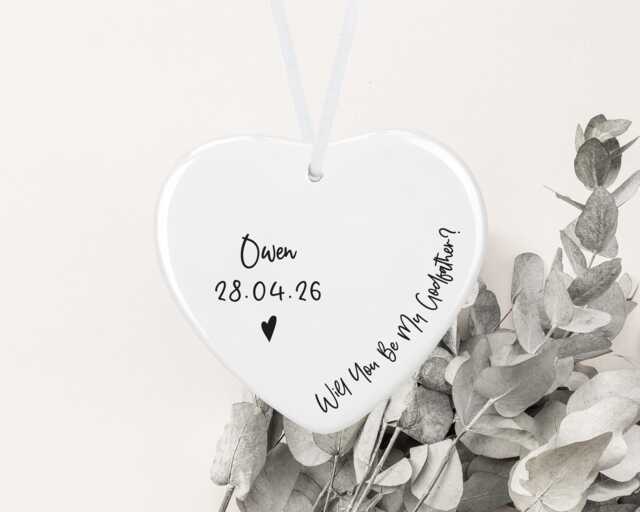 Personalised Will You Be My Godfather Gift - Proposal Ceramic Decoration Keepsake Plaque Bauble Christening