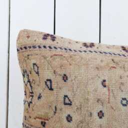 Vintage Turkish Kilim Lumbar Pillow Cover 12x24 Floral Throw - thumbnail 2