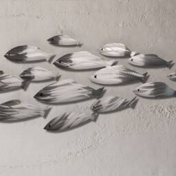 xl Metal Fish Wall Art Polished Aluminum Nautical Sculpture - thumbnail 2