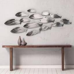 xl Metal Fish Wall Art Polished Aluminum Nautical Sculpture