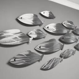 xl Metal Fish Wall Art Polished Aluminum Nautical Sculpture - thumbnail 3