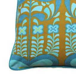 Heals, Jyoti Bhomik Indian Summer, Blue & Orange 60S Cotton Barkcloth, Cushion Cover, Throw Pillow Homeware Decor - thumbnail 2