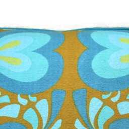 Heals, Jyoti Bhomik Indian Summer, Blue & Orange 60S Cotton Barkcloth, Cushion Cover, Throw Pillow Homeware Decor - thumbnail 3