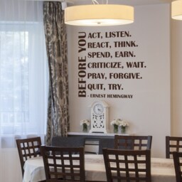 Before You Act Wall Decal Quote Ernest Hemingway Sayings Vinyl Stickers - 115 - thumbnail 2