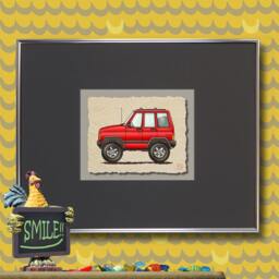 4 Wheel Car Art Whimsical Suv Whimsical Vehicle Print Adds To Kids Room Man Cave Transportation As 8x10 Or 13x19 Wall Decor - thumbnail 2