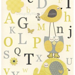 Elephant Nursery Art Gray & Yellow Baby Room Decor - thumbnail 2