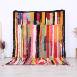 Vintage Boujaad Rug, Moroccan Rug , 6.5x8.6Ft - 198x264 cm Soft Wool Berber Colorful Area Rug