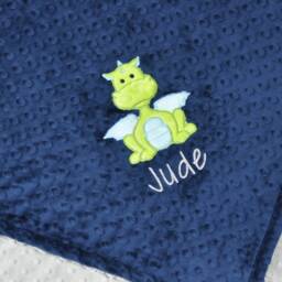 Personalized Minky Baby Boy Blanket-Baby Minky Blanket-Dragon Girl Nursery - thumbnail 3