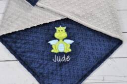 Personalized Minky Baby Boy Blanket-Baby Minky Blanket-Dragon Girl Nursery