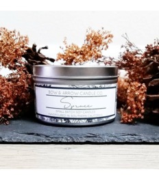 Spruce Scented 8 Oz Natural Soy Candle - Tin Forest Autumn Gift