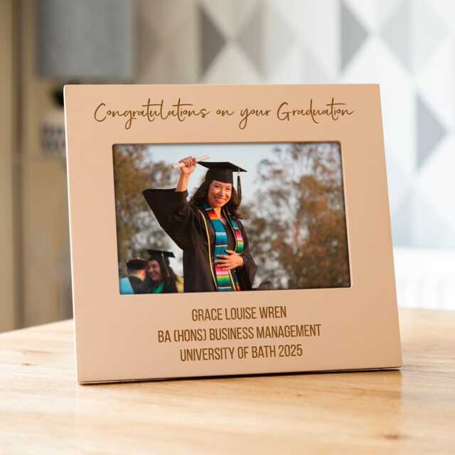 Personalised Graduation Photo Frame Pastel Colours, Engraved Mdf Wood - Lc1081 - image 1