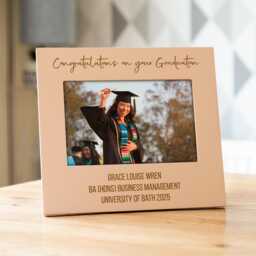 Personalised Graduation Photo Frame Pastel Colours, Engraved Mdf Wood - Lc1081